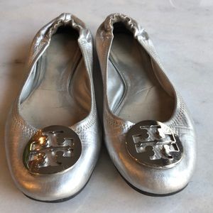 Tory Burch Silver Flats